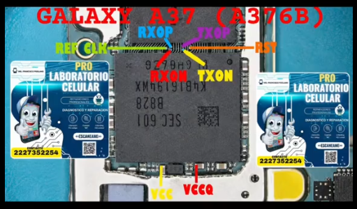 Pinout ISP UFS Samsung Galaxy A37 A376B