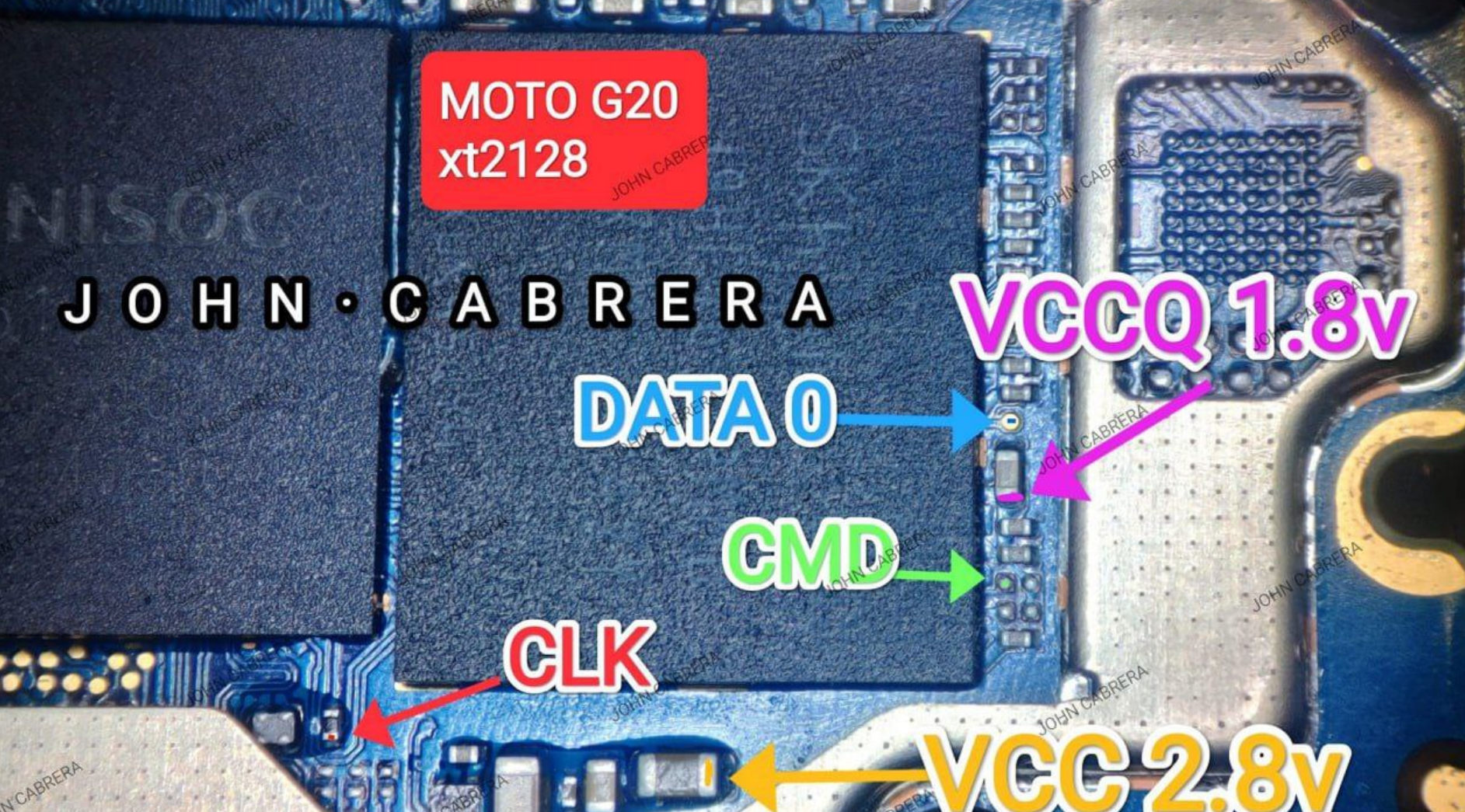 Motorola Moto G20 XT2128 – Pinout eMMC ISP