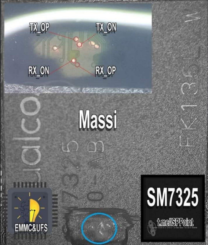 Pinout ISP UFS Qualcomm Snapdragon 778G SM7325