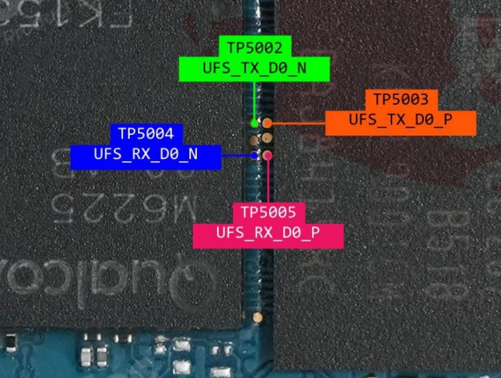Samsung Galaxy A23 4G SM-A235M – UFS ISP Pinout