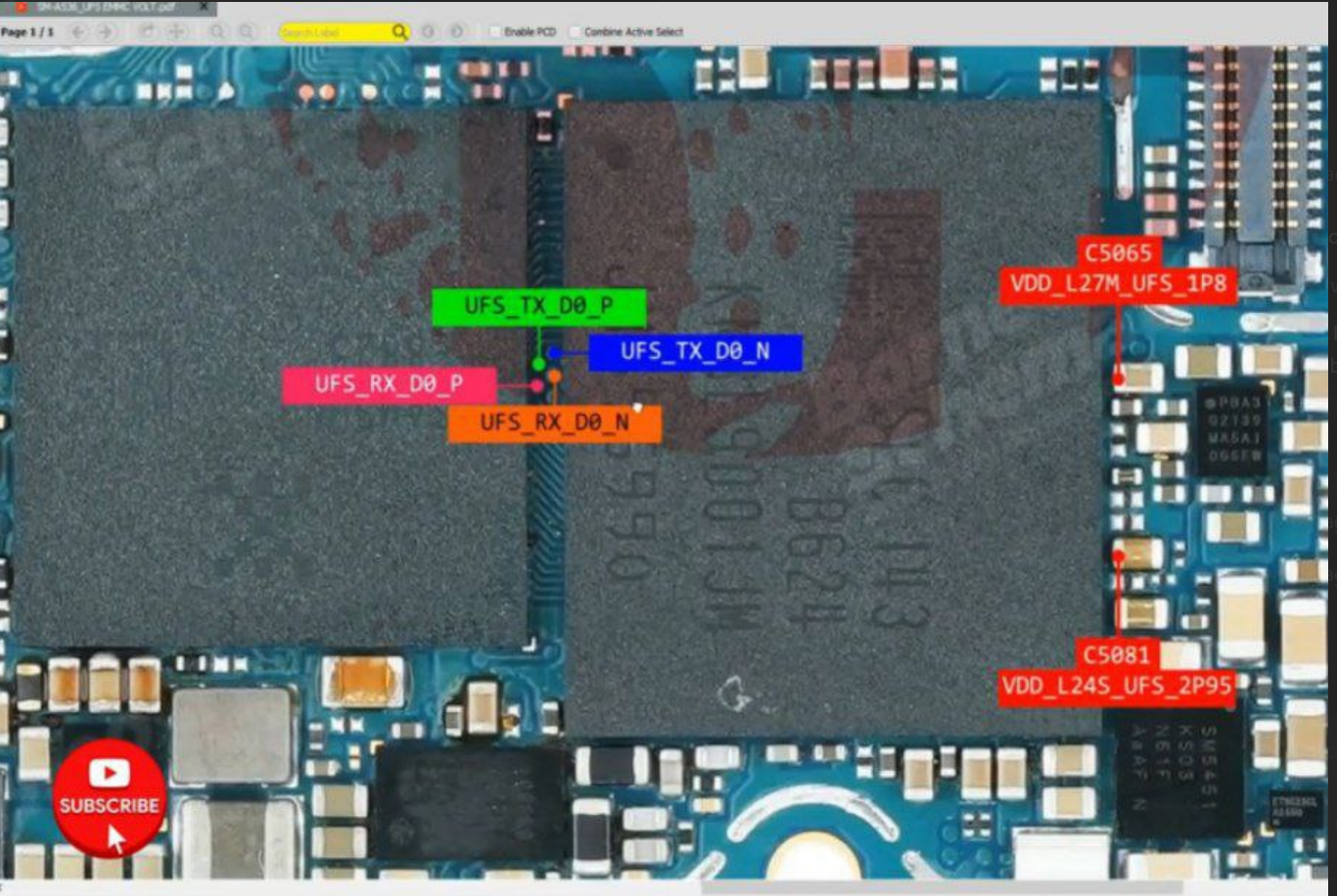 Samsung Galaxy A53 5G SM-A536B – Pinout UFS ISP