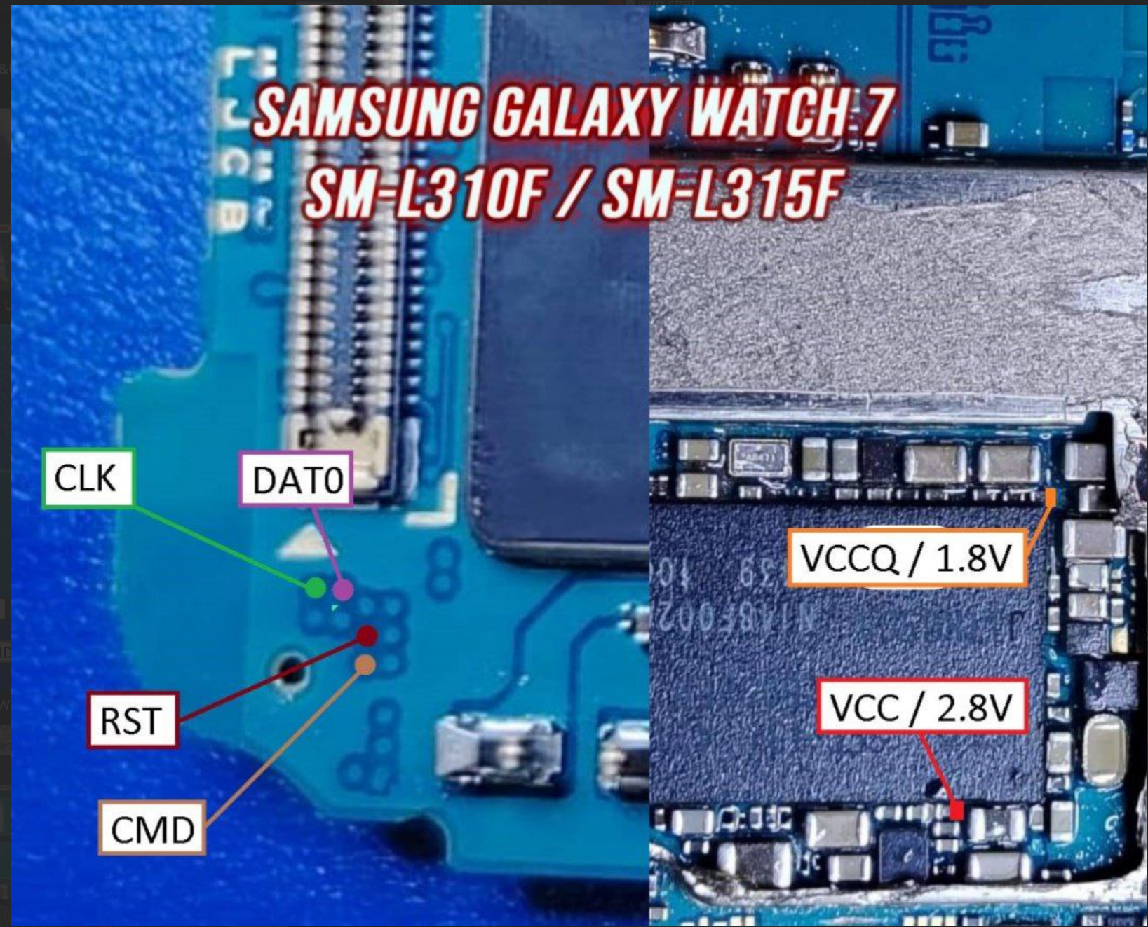 Samsung Galaxy Watch7 SM-L310F / SM-L315F – eMMC ISP